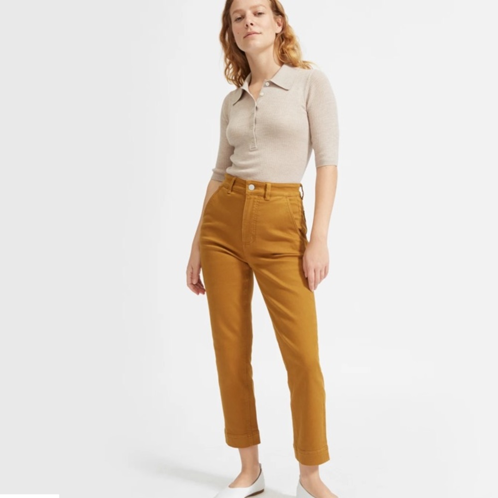 Everlane straight leg golden brown crop size 2 SHORT LENGTH